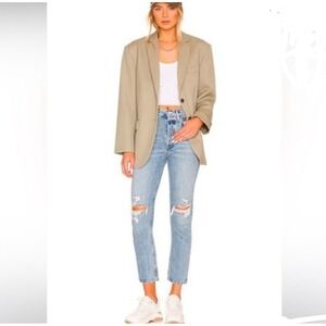 Agolde Jeans Riley High Rise Straight Leg Distressed Ankle size 29 Blue